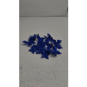 14 PC Christmas Tree Butterfly Decorations with Clip Hollow Butterfly Xmas Decoration Artificial Hanging Butterfly Clip Decor with Clips and Stems for Christmas Tree Wreaths Decor (Blue)