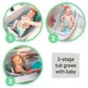 Ingenuity Comfy Clean Deluxe Newborn to Toddler Baby Bathtub, 3-in-1 with Removable Sling, Padded Backrest, 0-24 Months, Gray