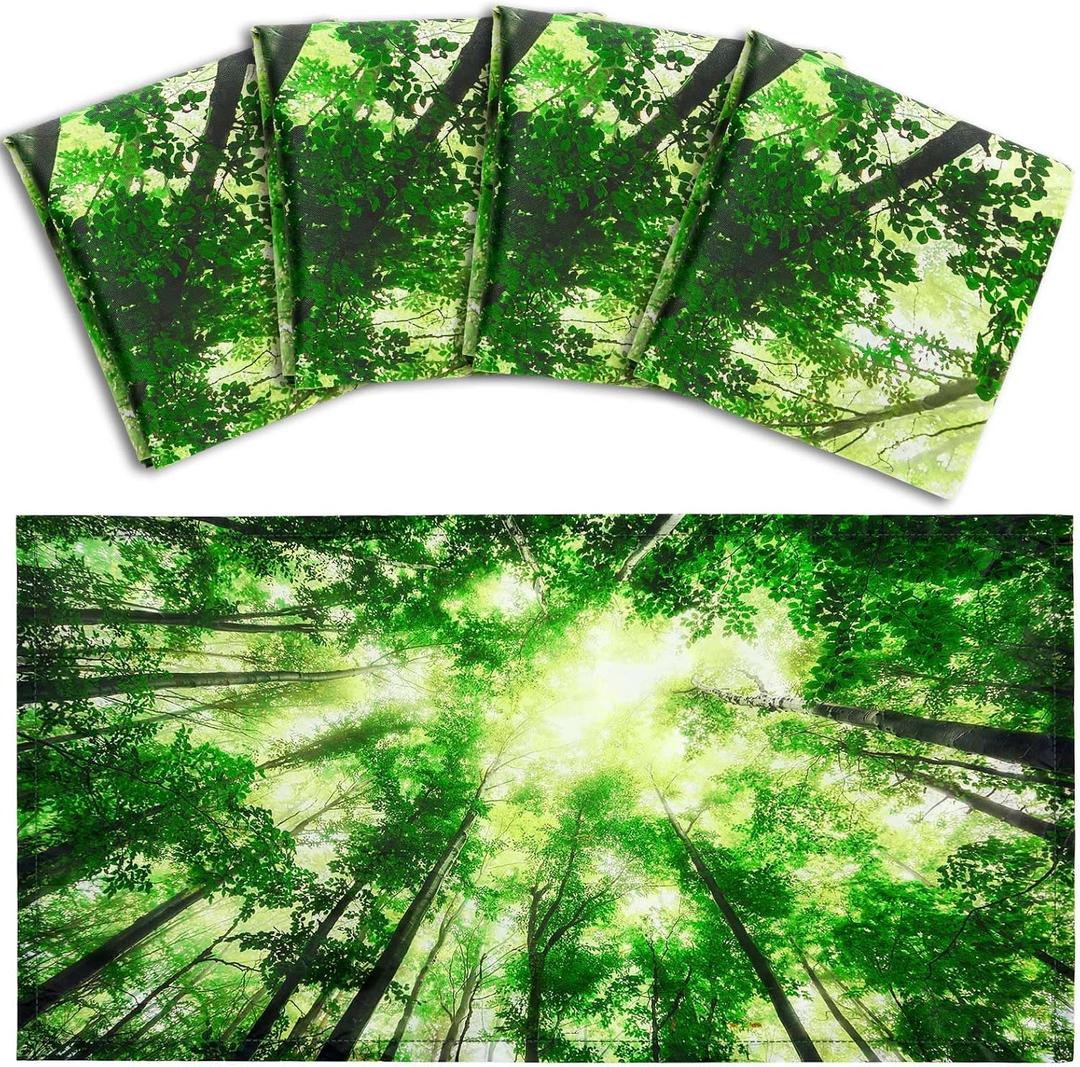 Hortsun 4 Pack 4 x 2 Feet Fluorescent Light Covers, Magnetic Light Filters for Classroom Ceiling, Decorative Lights Shade for Office Home Hospital(Forest)