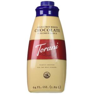 Torani Sugar Free Sauce, White Chocolate, 64 Ounces (EXP 08/25/26)