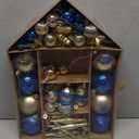 DomeStar 70PCS Blue and Gold Christmas Ball Ornaments Set, Large Hanging Shatterproof Xmas Tree Ball Ornaments Bulk Kid-Safe Pet-Friendly Party Decoration