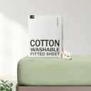 FreshCulture Pure Cotton Fitted Sheets Full Size, 300 Thread Count Percale Sheets for Full Size Bed, Soft & Breathable Cotton Sheets, Luxury Fitted Sheets Only (Full,Sage Green)