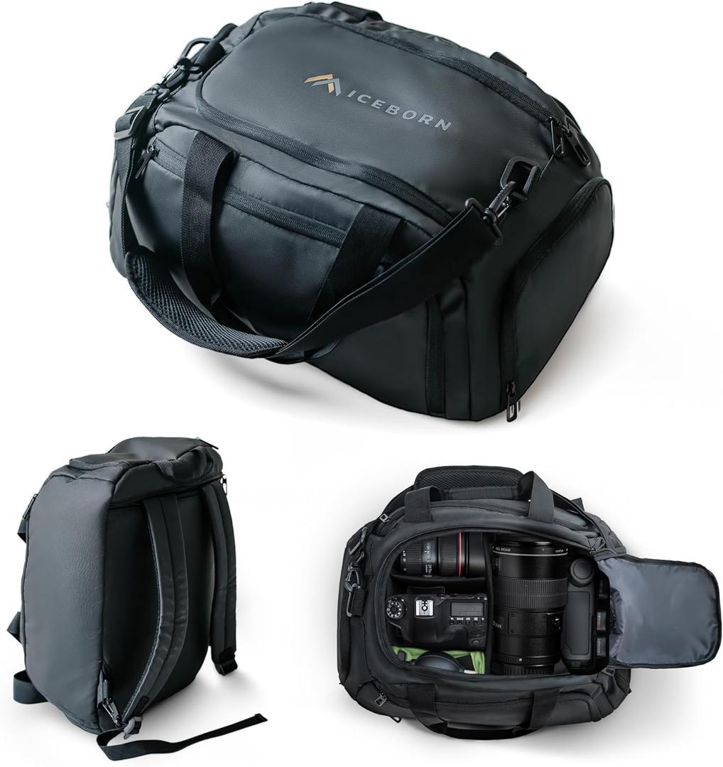 3 in 1 Camera Backpack, Camera Bags for Photographers Large Capacity Camera Case full Waterproof, 19inch Laptop Compartment Compatible for Canon/Nikon/Sony/DJI Mavic Drone (Gym and Travel)