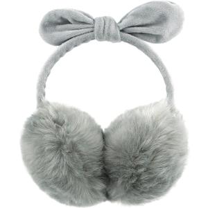 POXIMI Women Winter Earmuffs Girl Ski Adjustable Ear Covers for Kid Cute Bow Ear Warmer Outdoor Earmuff Fleece Lining