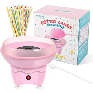 Cotton Candy Machine, Mini Cotton Candy Maker for Kids, Pink Vintage Candy Maker for Christmas Gift, Home, Birthday Family Party, Includes 25 Cotton Candy Sticks & Sugar Scoop