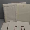 StorageWorks Storage Bins with Lids, Decorative Storage Boxes with Lid and PU Handles, Foldable Storage Baskets for Closet, Shelves, Stackable, Ivory, Jumbo, 3-Pack