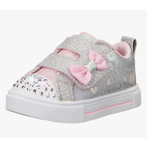 Skechers Unisex-Child Twinkle Sparks-Heather Char Sneaker 10, Grey/ Silver 