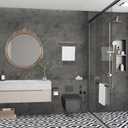 JSEVEM 31"×591" Dark Grey Concrete Contact Paper Self Adhesive Gray Faux Cement Wallpaper Peel and Stick Waterproof Industrial Matte Textured Vinyl Wrap for Office Bedroom Living Walls