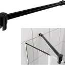 Polished Silver Stainless Steel Wall-to-Glass Bathroom Shower Support Bar Arm for 5/16" 3/8" Thick Glass Door, 47 Inch Fixed Supporting Rod for Frameless Glass Panel (27.6-47.2 inch, square end, Chrome)
