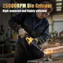 Die Grinder Compatible with Dewalt 20V MAX Battery, Cordless Die Grinder with 25000RPM Brushless Motor, 1/4" Precision Collect, Variable Speed Grinder for Metal Wood Grind Sand (Battery not Included)