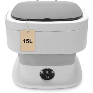 Mini Portable Washing Machine,10L Collapsible Travel Washing Machine, Portable Mini Washer Machine, Portable Mini Washing Machine with Spin, Portable Washer and Dryer Combo for Apartments. (Grey)