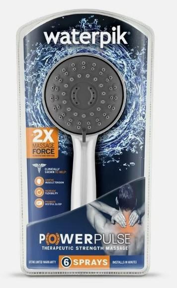 Waterpik 6-mode Power pulse Therapeutic Massage Showerhead Chrome Xau-643e W2a Waterpik 6-mode Power pulse Therapeutic Massage Showerhead Chrome Xau-643e W2a