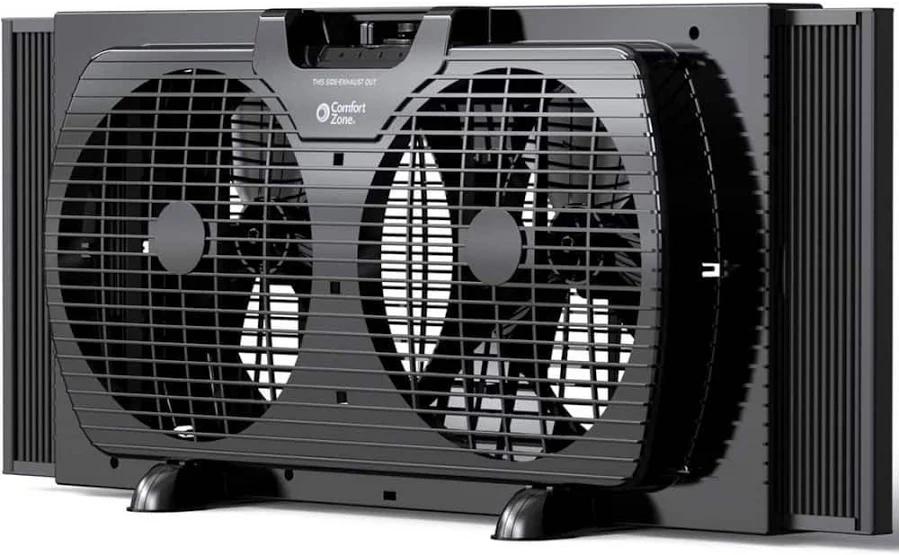 COMFORT ZONE Reversible Twin Window Fan with 3-Speeds & Expandable Width
Draw Cool Air In or Manually Reverse to Pull Warm Stale Air Out, Removeable Bug Screen, ETL Certified for Home and Kitchen