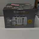 West Bend Timeless 4-Slice Toaster with 7 Browning Levels, Bagel/Waffle/Defrost Settings, High-Lift Lever, Anti-Jam, Easy-Clean Crumb Tray, 4-Slice, White/Gold