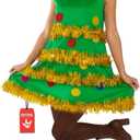 fun shack Christmas Tree Dress Women, Christmas Costumes For Women, Xmas Tree Dress, Fun Costumes for Woman (Medium, Green)