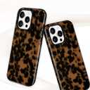 Jusy Compatible with MagSafe Brown Tortoise Shell Print Phone Case for iPhone 14 Pro Max, Amber Trendy Luxury Magnetic Soft TPU and Hard PC Protective Phone Cover for Women Girls - Black
