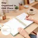 Hardcover Spiral Notebook Journal for Women & Men, Cute 5 Subject Notebook College Ruled for School & Work, Journaling Notebooks with Removable Dividers Tabs, 8" x 10", 300 Pages, Happy Stripes