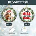 4 x Horse Ornament 2025  White Elephant Gift for Girl Love Horse, Just a Girl Who Loves Horses  Rustic Farm Animal Ceramic Ornament with Santa Hat Horse Artwork, Gift for Horse Lovers