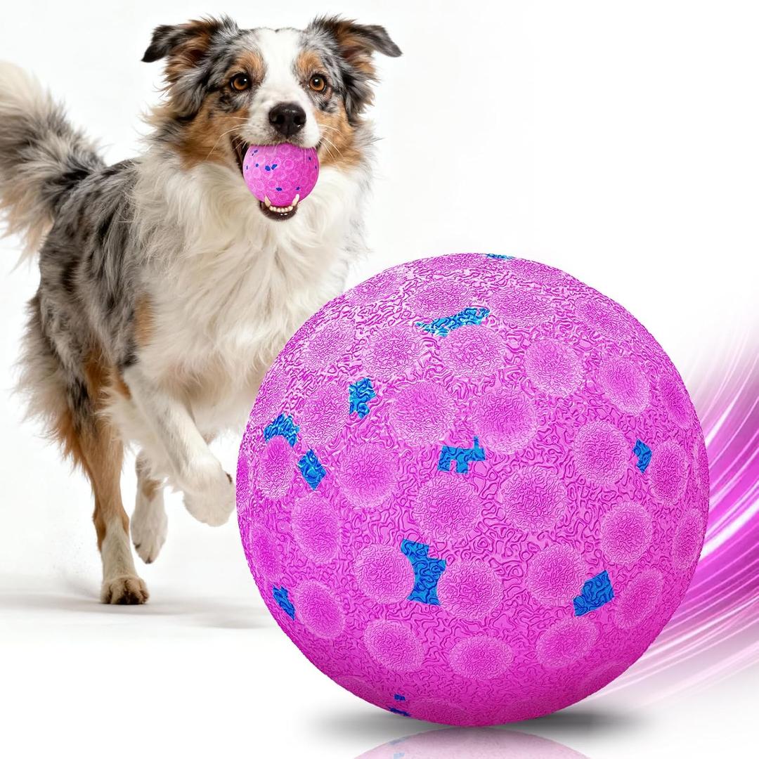 Smart Interactive Dog Toys for Aggressive Chewers, Self-Moving Chew Proof Dog Ball with Automatic Vibrating, IP54 Waterproof & E-TPU Material - Boredom & Training (Pink)