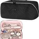 Leudes Hair Tools Travel Bag For Dy son Airwrap Hair Dryer Shark Flex Style Carrying Case Travel Makeup Bag Portable Pouch Open Flat Packing Organizers with Divider and Handle (Black)