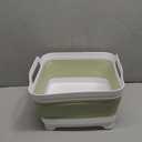 Collapsible Wash Basin for Baby Bottles - 2.4 Gallons Portable Wash Bin for RV Camping Sink, Space-Saving Dish Tub (Green)
