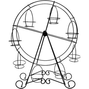 ASkinds Ferris Wheel Cupcake Stand Dessert Serving Tray, Cupcake Stand for Carnival and Circus Theme Party Wedding Party Furnishing Accessories (Black)