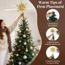 Lewondr Christmas Star Tree Topper, USB Powered Remote Controlled 11 Inch Multilayer Hexagonal Tree Toppers Christmas Decor with 8 Light Modes for Home Holiday Xmas, Timer Function, Gold