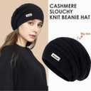 60% Cashmere Slouchy Beanie for Women, Knit Beanie Hat for Winter and Fall, Soft Warm Wool Slouch Winter Hats for Ladies