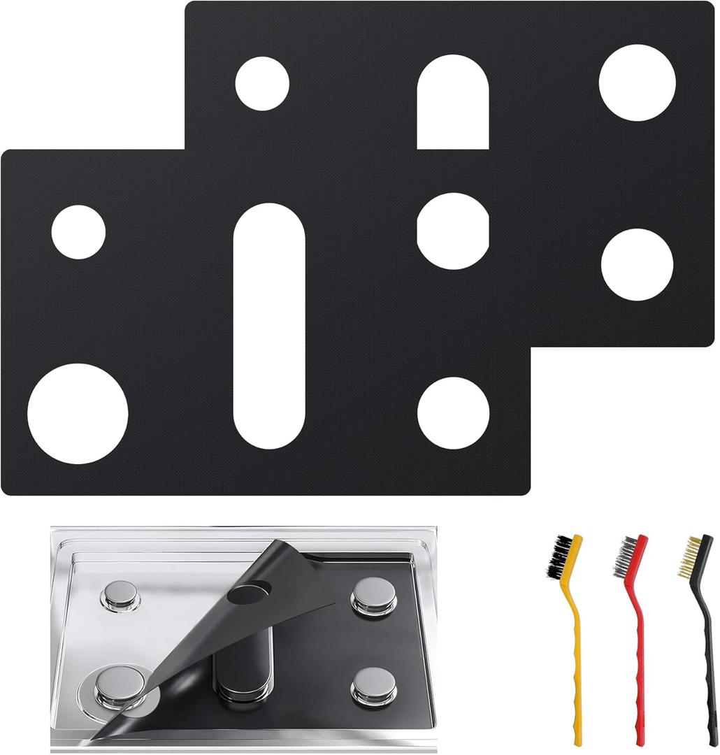 Stove Top Protector for GE Gas Range - 2 Pcs 30Inch 5 Burner Reusable Splatter & Spill Guard Liner Uniquely Only Compatible withJGBS86SPSS JGBS86EPES,Not Compatible with Any Other Models.