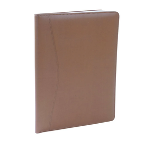 Royce Leather Writing Portfolio Padfolio, Presentation Folder, Business Case with Inserted Note Pad and Folder for Documents (Tan)