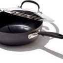 OXO Good Grips 3QT Chef's Pan with Lid and Helper Handle, 3-Layered German Engineered Nonstick Coating, Stainless Steel Handle with Nonslip Silicone, Black