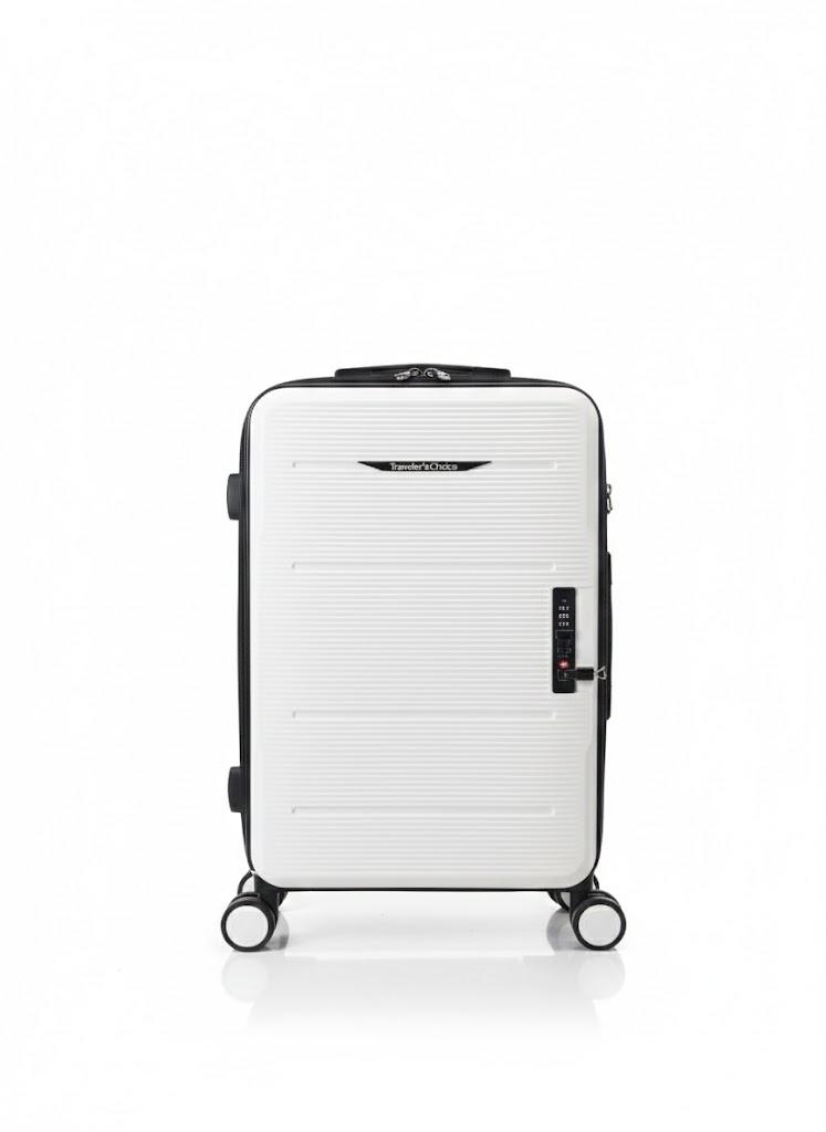 Traveler's Choice Foldable Suitcase, Hard Expandable Universal Wheels, Shock-Absorbing, Silent, Multi-Level Adjustable Alloy Trolley, Suitable for Traveling (Green 20 inches)(White, 20 inches)