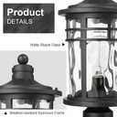 Darkaway Large Outdoor Post Lights Lamp Posts Outdoor Lighting, 17inch Aluminum Post Lights Outdoor Light Fixtures with Water Ripple Glass, Pole Light for Outside Patio Yard Garden, Large,1Pack