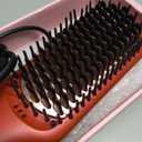 Megawise Pro Ceramic Ionic Hair Straightener Brush Fast 20s Heating, Anti-Scald, Auto-Off, Dual Voltage, Rotatable Power Cord Home Salon Styling Straightener (Tomato Red)