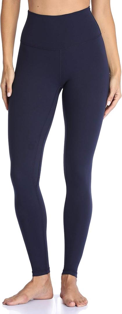 Colorfulkoala Women's High Waisted Tummy Control Workout Leggings Ultra Soft Yoga Pants (Large, Navy)