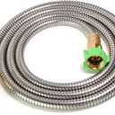 Metal Short Garden Hose 8 ft, Stainless Steel Water Hose Leader, Small Hose Extension, Lightweight Flexible Hose Extender for Outdoor Watering Washing (8FT)