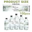 3 x 100 Pcs Wedding Water Bottle Labels Greenery Floral Water Bottle Labels Sticker for Wedding Bridal Baby Shower Prom Graduation Party Table Decoration Supplie