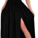 Womens 2025 Formal Dresses Wrap V-Neck Ruched Sexy Elegant Cocktail Bridesmaid Wedding Guest Maxi Dresses (XX-Large, Black)