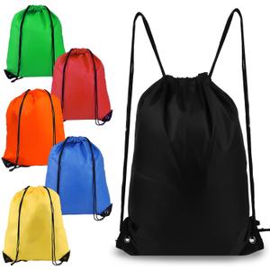 Drawstring Backpack 6Pcs Drawstring Gym Bags Black Draw String Bags Backpack for Sports, Gym, Travel, Swimming, Beach (6 Colors) (Multicolor)