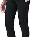 POSHDIVAH Women's Maternity Workout Leggings Over The Belly Pregnancy Yoga Pants with Pockets Soft Activewear Work Pants (Black, Medium)