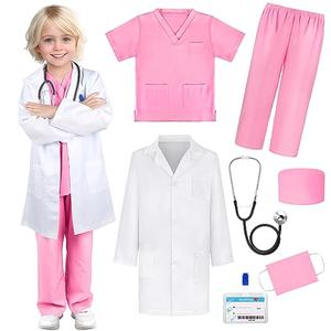 GIFTINBOX Doctor Costume for Kids Doctor Lab Coat for KidsReal Stethoscope, Girls Halloween Costumes age 3-11