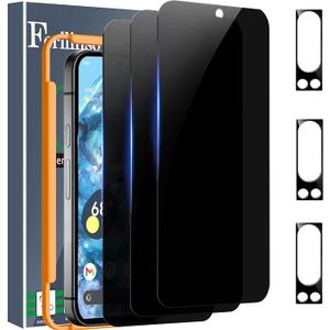 Ferilinso 3 Pack Privacy Screen Protector for Google Pixel 8 Pro with 3 Pack Tempered Glass Camera Lens Protector Phone Case Friendly Accessories Protector de Pantalla for Google Pixel 8 Pro