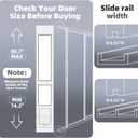 Dog Door for Sliding Glass Door with Magnetic Plastic Flat, Sliding Door Pet Doggie Door Insert with Lock, Adjustable Height No-Cut Required Doggy Door Access Renters, Apartments, Patio (White, L)