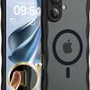 4 x TAURI Magnetic for iPhone 16 Case, Cute Wavy Design Anti-Slip Black
