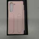 YQODSZ for Samsung Galaxy Z Fold 6 Case with Finger Strap, S Pen Holder & Stylus, Z Fold 6 Kickstand Case with Hand Strap, Hinge Protection, Screen Protector, Pink