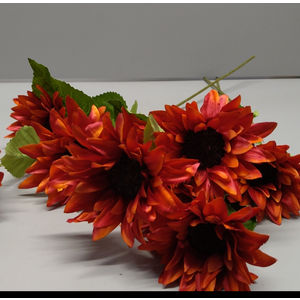 6pcs Sunflowers Artificial Flowers with 6 Large Sunflower Heads and Long Stems for Indoor Outdoor DIY Wedding Bouquets Baby Shower Centerpieces Floral Arrangements Party Tables Home Office Decorations