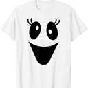 Cute Female Ghost Face Outfit for Halloween Costumes T-Shirt, L