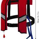 3-Pack 150N Automatic Inflatable Life Jacket Adjustable Nylon Swim Vest with CO2 Inflation, Reflective Strips & Safety Buckle, Adult