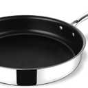 TeamFar Frying Pan, 10 inch Stainless Steel 3-ply Nonstick Fry Egg Omelet Pan Skillet with Long Handle, for Induction Gas Glass Ceramic Stovetops, Healthy & Heavy Duty, Easy Cleanup