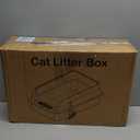 2PACK Stainless Steel Litter Box, Extra Large Litter Boxes for Big Cats, XL Metal Cat Litter Box with Lid High Sides, Anti-Urine Leakage, Non-Sticky, Scoop Included (Dark Grey)